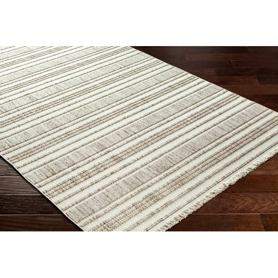 Hauteloom Avari Living Room, Bedroom Area Rug - Bohemian, Transitional - Bone, Multi Brown, Cloud Gray - 2' x 2'11"