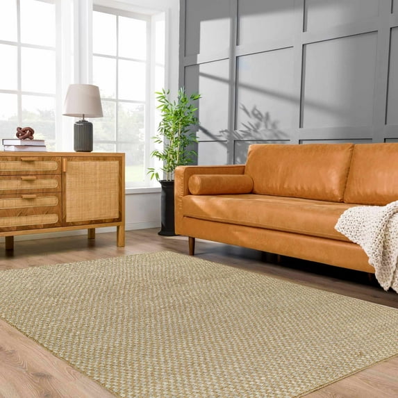 Hauteloom Ayers Jute Living Room, Bedroom Area Rug - Green, Orange, Brown - 10' x 14'