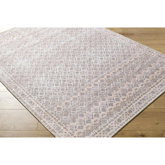 Hauteloom Azalee Living Room, Bedroom Machine Washable Area Rug - Traditional - Beige, Peach, Medium Brown - 2' x 2'11"