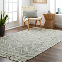 Hauteloom Aziel Wool Living Room, Bedroom Area Rug - Traditional, Transitional - Ivory, Black - 27" x 45"