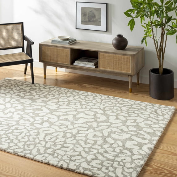 Hauteloom Azuka Wool Living Room, Bedroom Area Rug - Pink, Green, Gray - 9' x 12'
