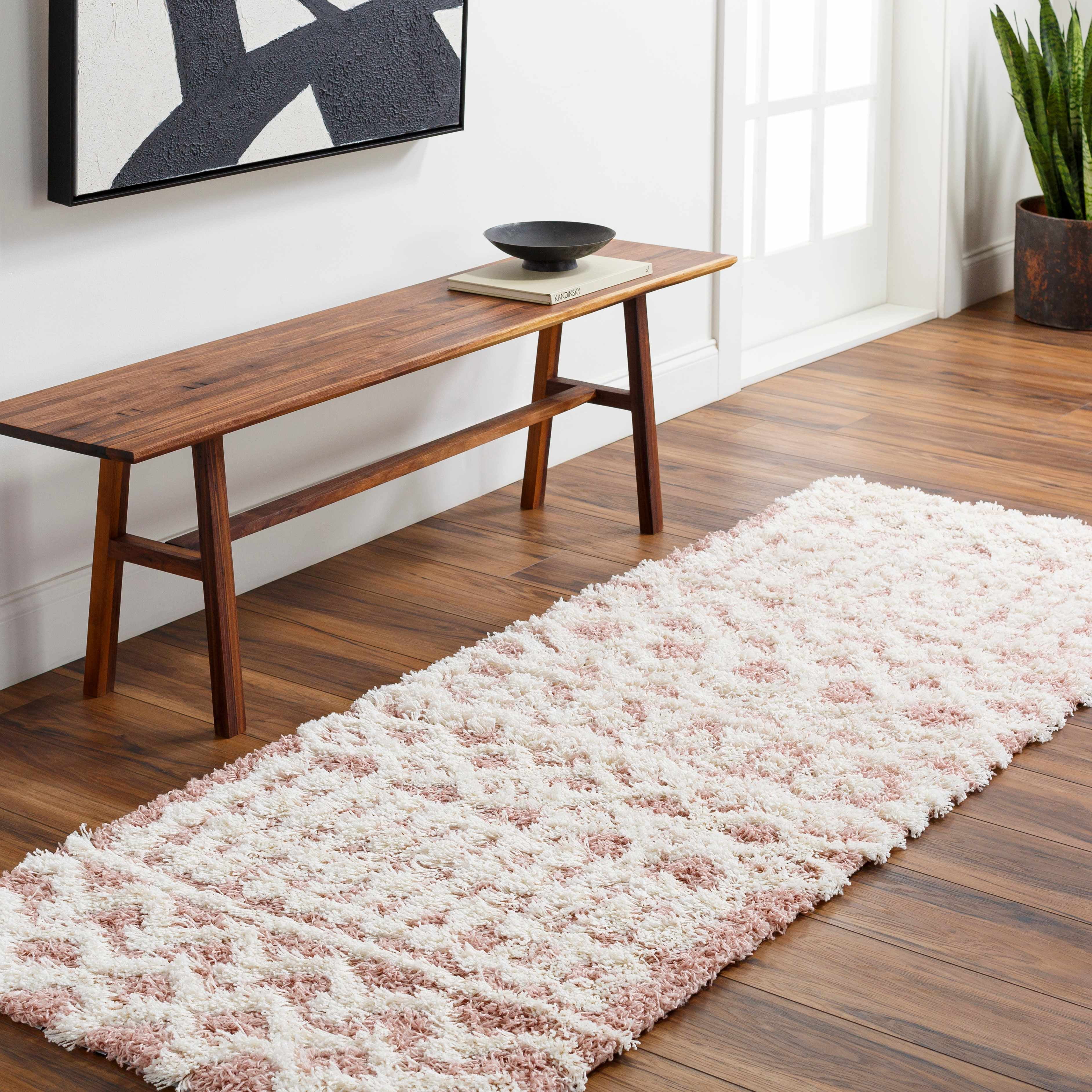 Hauteloom Astro Living Room, Bedroom Area Rug - Farmhouse - Plush Pile -  Black,Light Peach,Gray - 6'7 x 9' 