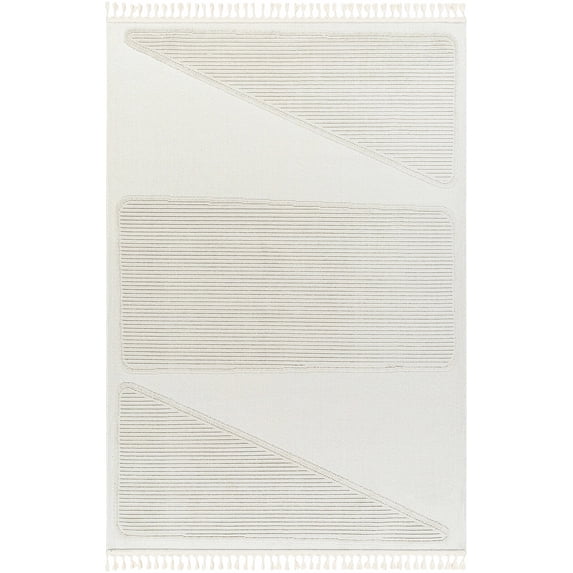 Hauteloom Brac Living Room, Bedroom Area Rug - Contemporary - Rose Cream, Nutmeg, Driftwood - 6'7" x 9'