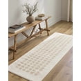 thumbnail image 1 of Hauteloom Baback Checkered Runner Rug - Modern Geometric Square Tiles Carpet for Hallway, Kids Room, Nursery - Machine Washable - High Pile - Peach, Beige - 2'7" x 7'3" (2x8 Runner Rug), 1 of 12