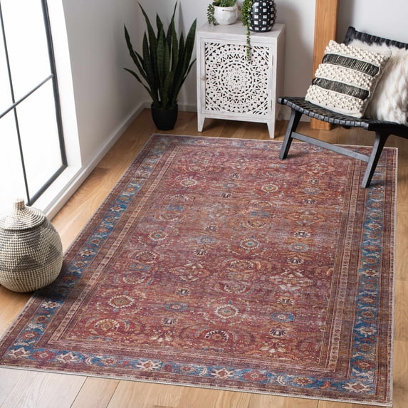 Hauteloom Baki Living Room, Bedroom Machine Washable Area Rug - Vintage - Rust, Mustard, Orange - 7'10" x 10'2"