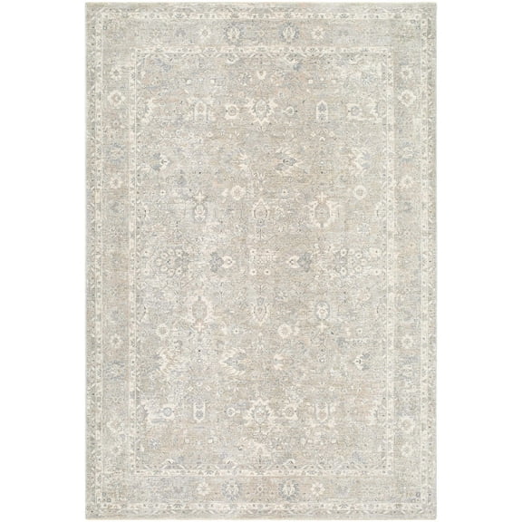 Hauteloom Banyan Living Room, Bedroom Area Rug - Traditional - Ivory, Taupe, Silver Gray - 2' x 2'11"