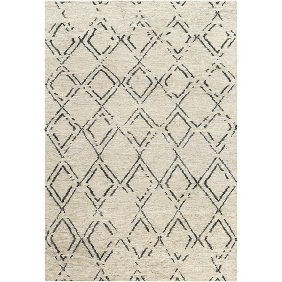 Hauteloom Barlig Jute Living Room, Bedroom Area Rug - Traditional, Transitional - Beige, Black - 2' x 3'