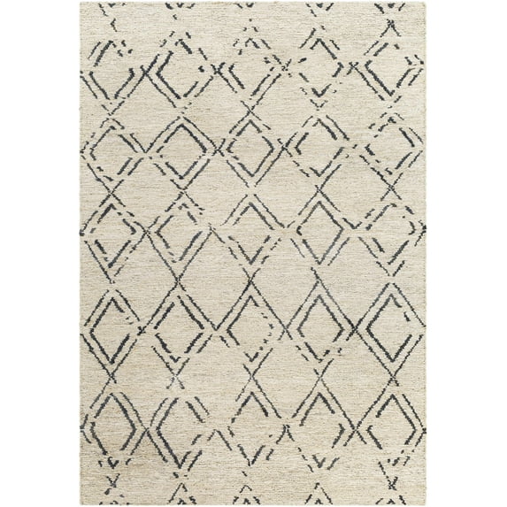 Hauteloom Barlig Jute Living Room, Bedroom Area Rug - Traditional, Transitional - Beige, Black - 2' x 3'