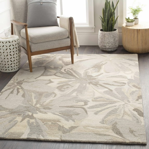 Hauteloom Barnesville Wool Living Room, Bedroom Area Rug - Traditional, Transitional - Taupe, Charcoal, Beige - 7'6" x 9'6"