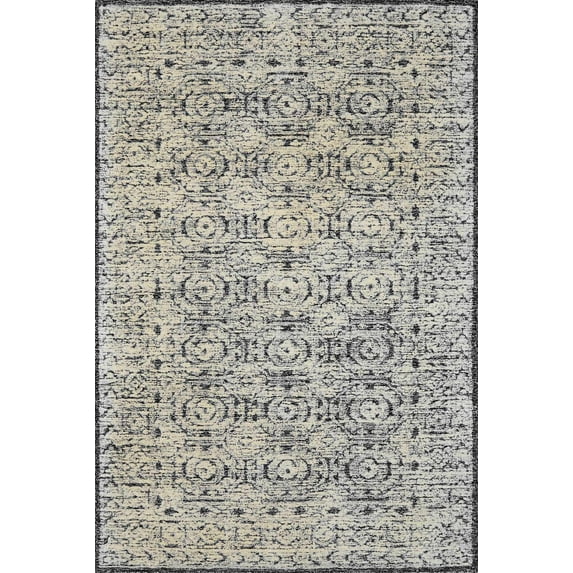Hauteloom Barneveld Wool Living Room, Bedroom Area Rug - Traditional - Black, Ivory, Cream - 4' x 6'