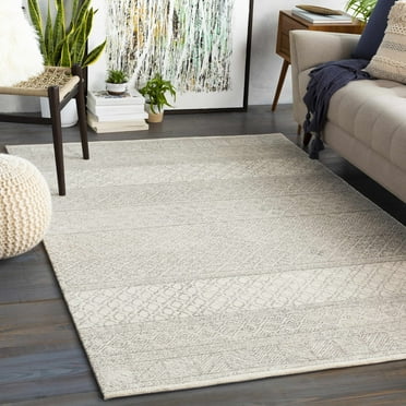 Hauteloom Basinger Wool Living Room, Bedroom Area Rug - Bohemian/Global - Brown, Gray, Ivory - 6' x 9'