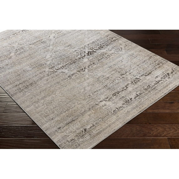 Hauteloom Batasan Living Room, Bedroom Area Rug - Traditional - Charcoal, Gray, Light Gray - 5'3" x 7'