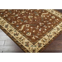 Hauteloom Batesburg Wool Living Room, Bedroom Area Rug - Traditional - Beige, Dark Red, Green - 5' x 8'