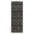 thumbnail image 1 of Hauteloom Berber Shag Collection - Ayden Farmhouse Hallway Entry Way Runner Rug with Tassel - Fluffy Plush Long Carpet - Soft Shaggy Rug, Moroccan Trellis - Black, White, Beige - 2'7" x 7'3", 1 of 5