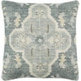 thumbnail image 1 of Hauteloom Bigaa Cotton Square Decorative Throw Pillow Cover, Oriental Floral Cushion Cover, Blue/Sage/Cream, 18" x 18", 1 of 10