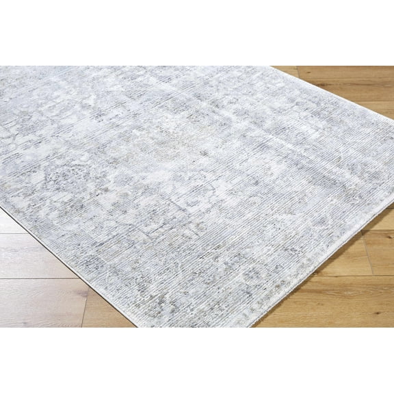 Hauteloom Bimala Living Room, Bedroom Area Rug - Traditional - Light Gray, Cream, Tan - 6'7" x 9'