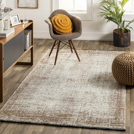 Hauteloom Binh Living Room, Bedroom Area Rug - Contemporary - Cream, Tan, Charcoal - 9'10" x 13'
