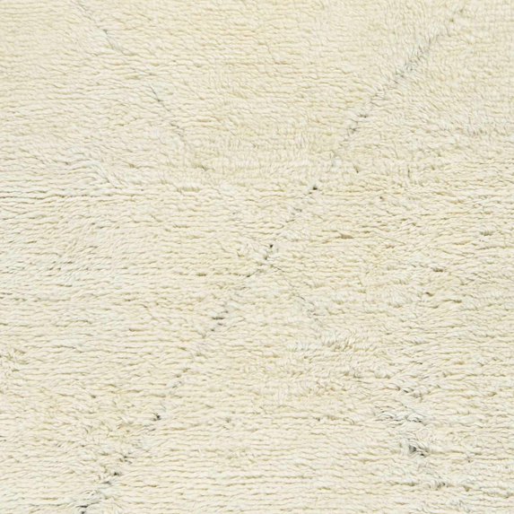 Hauteloom Tirag Wool Living Room, Bedroom Area Rug - Diamond Geometric Trellis - Bohemian Transitional Moroccan - High Pile - Cream, Ivory, Off - 2' x 3'