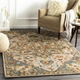 thumbnail image 1 of Hauteloom Birtley Boho Hand Tufted Wool Natural Fiber Soft Area Rug - Traditional Floral Carpet for Living Room, Bedroom, Dining Room - Oriental Medallion - Blue, Mustard, Beige - 2' x 3', 1 of 7