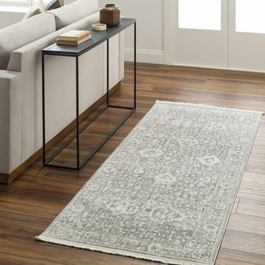 Hauteloom Bisbin Farmhouse Damask Hallway, Kitchen Runner Rug - Oriental Transitional - Cream, Brown, Green - 2'11" x 10'