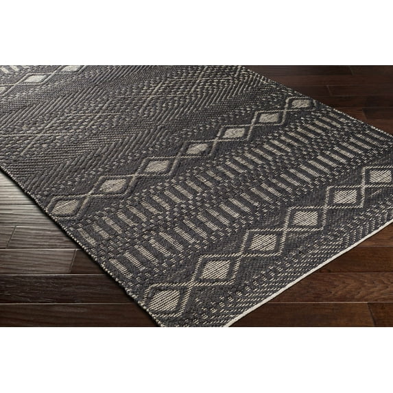 Hauteloom Bithlo Jute Living Room, Bedroom Area Rug - Bohemian, Transitional - Black, Peach - 8' x 10'