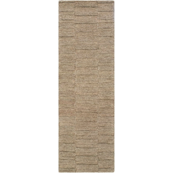 Hauteloom Blagoy Wool Hallway, Kitchen Runner Rug - Contemporary - Beige, Taupe, Sandstone - 2'6" x 8'