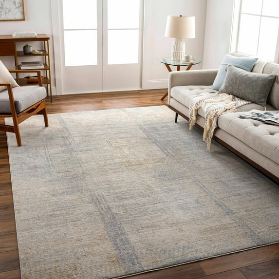 Hauteloom Bobby Living Room, Bedroom Area Rug - Contemporary - Charcoal, MediumGray, DustySage - 18" Sample