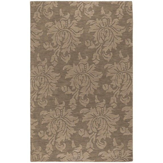 Hauteloom Bohannon Wool Living Room, Bedroom Area Rug - Solid & Striped - High Pile - Dark Red - 3'3" x 5'3"