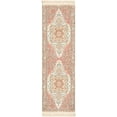 thumbnail image 1 of Hauteloom Bohdan Bohemian Hand Loomed Vintage Medallion Runner Rug - Oriental Fade Look Traditional Floral Carpet for Hallway, Kitchen - Tasseled - Terracotta, Peach, Blush- 2'6" x 8', 1 of 6