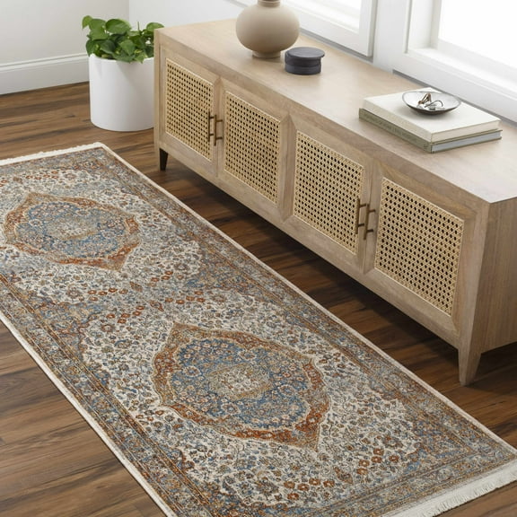 Hauteloom Bojan Hallway, Kitchen Runner Rug - Multi, Blue, Brown - 2'10" x 8'