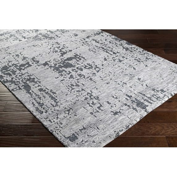 Hauteloom Bomaderry Living Room, Bedroom Area Rug - Contemporary - Charcoal, Medium Gray, Light Gray - 2' x 3'