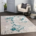 thumbnail image 1 of Hauteloom Bonville Living Room, Bedroom Area Rug - Modern - Beige, Blue - 5'2" x 7', 1 of 5