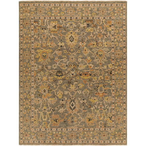 Hauteloom Borka Wool Living Room, Bedroom Area Rug - Traditional - Light Brown, Black, Dark Brown - 2' x 3'
