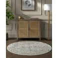 thumbnail image 1 of Hauteloom Bornova Living Room, Bedroom Area Rug - Traditional - Denim, Light Gray, Cream - 7'10" Round, 1 of 17