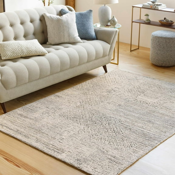 Hauteloom Boxholm Living Room, Bedroom Area Rug - Bohemian, Transitional - Charcoal, MediumGray, LightBeige - 18" Sample