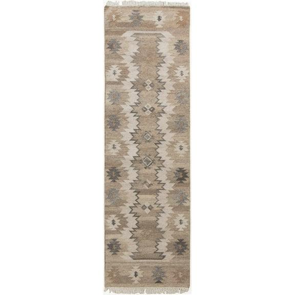 Hauteloom Brady Wool Hallway, Kitchen Runner Rug - Bohemian/Global - Beige, Light Brown, Dark Brown - 2'6" x 8'
