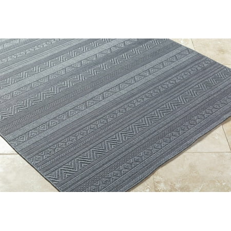Hauteloom Brayan Living Room, Bedroom Patio Outdoor Area Rug - Bohemian, Transitional - Gray, Lunar Green - 5'3" x 7'