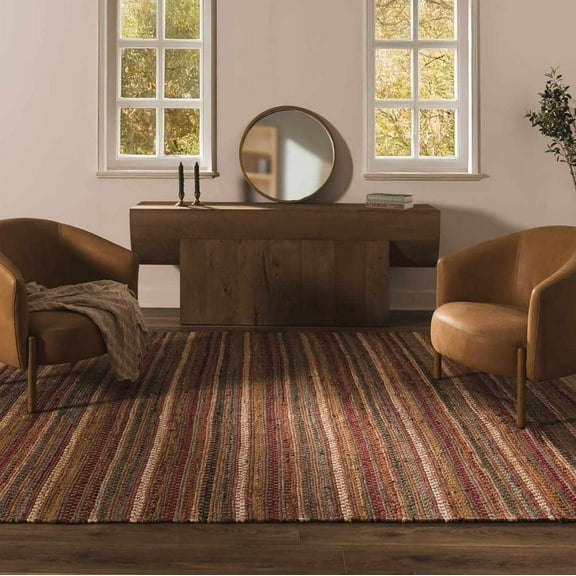 Hauteloom Brenda Living Room, Bedroom Area Rug - Bohemian, Transitional - Indigo, Tan, Rust - 2' x 3'