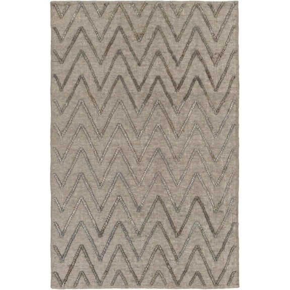 Hauteloom Brethren Jute Living Room, Bedroom Area Rug - Natural Fibers - Gray, Charcoal - 4' x 6'