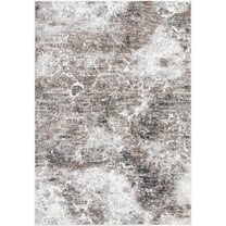 Hauteloom Britta Living Room, Bedroom Area Rug - Contemporary - High Pile - Light Gray, Medium Brown, Ivory - 2' x 2'11"