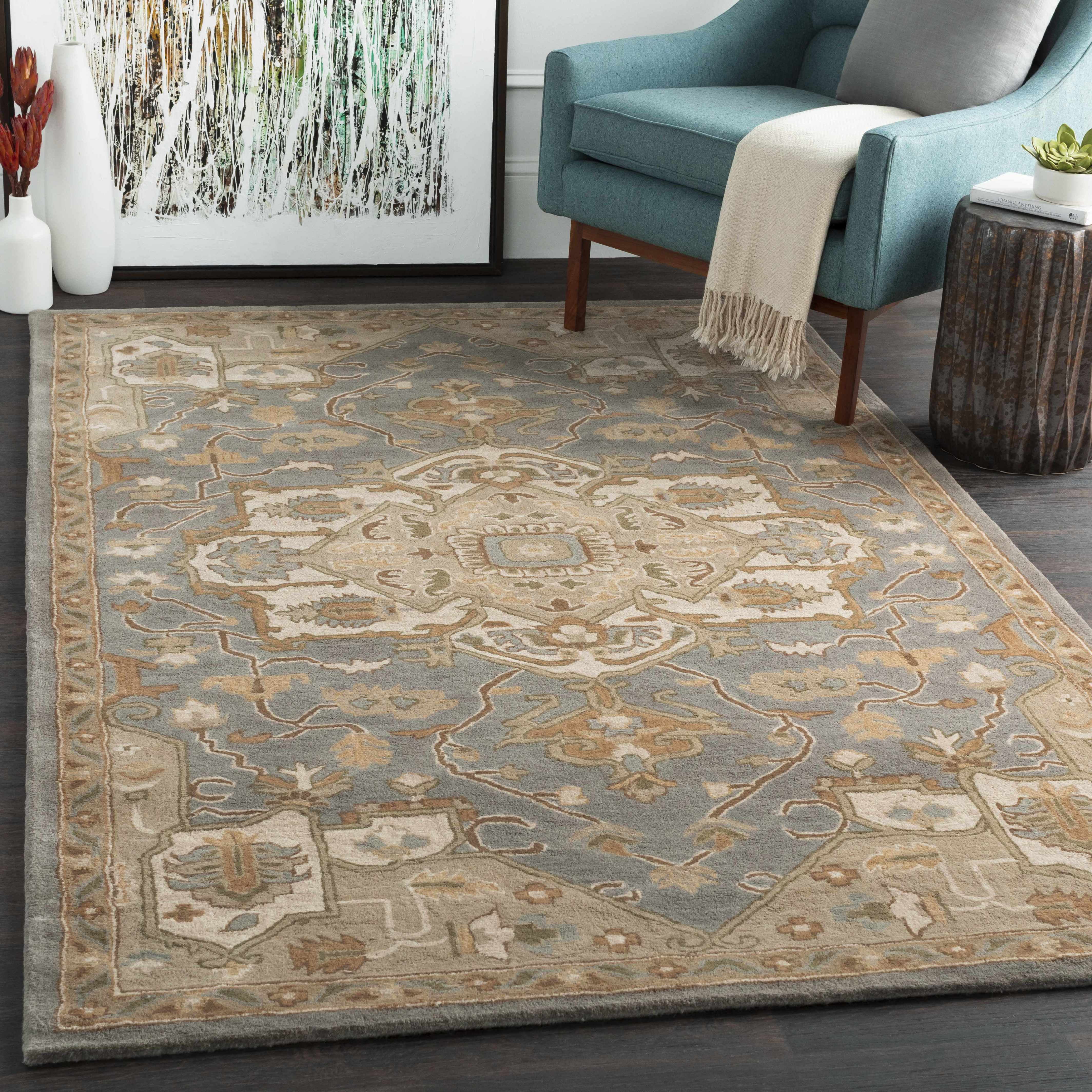 Hauteloom Broomfield Wool Living Room, Bedroom Area Rug Traditional