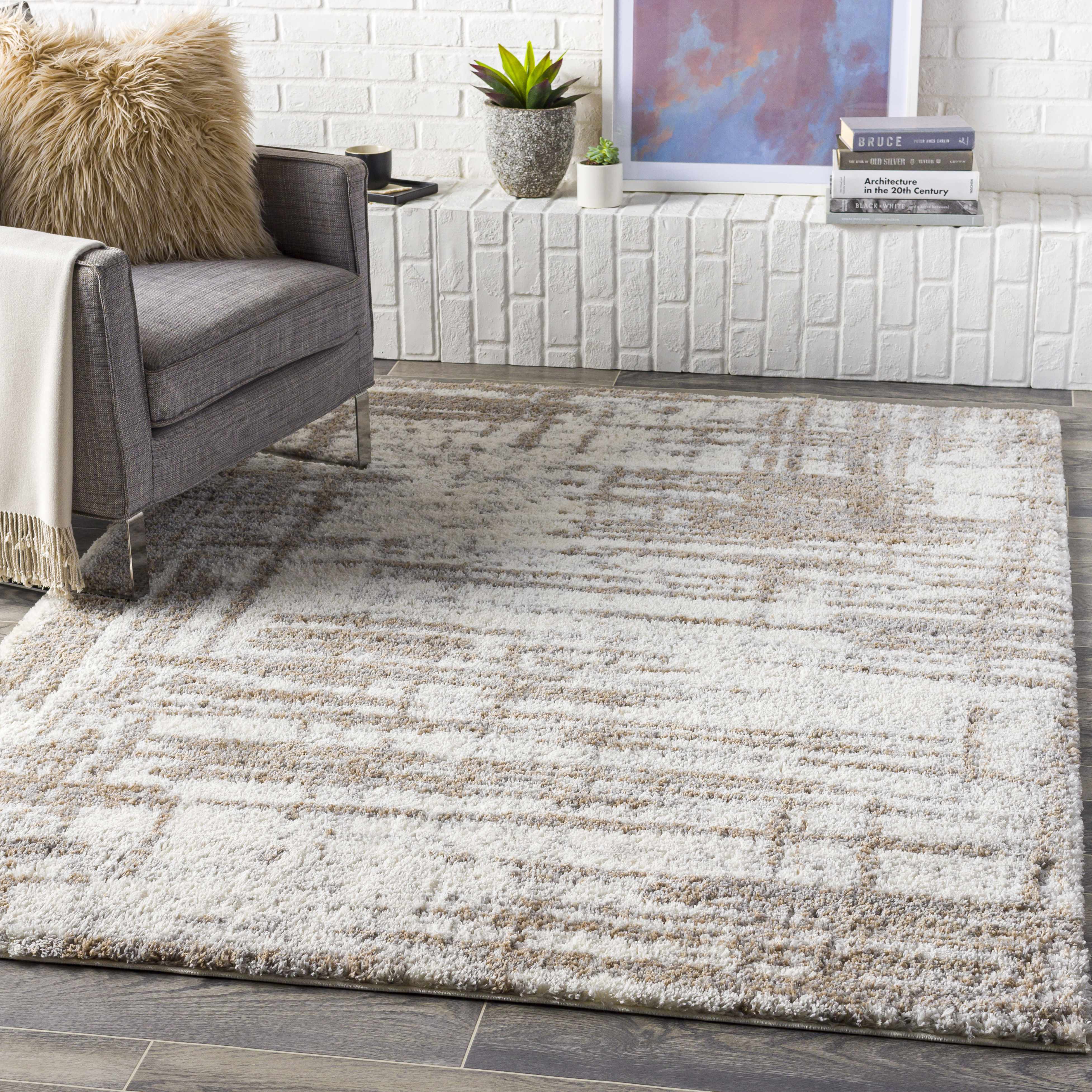Unique Loom Modern Athens Rug Beige and Gray/Beige 3' 3" x 5' 3