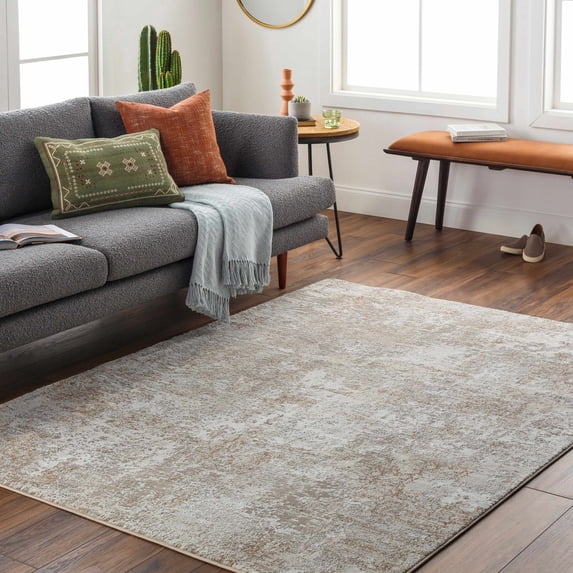 Hauteloom Bruna Living Room, Bedroom Area Rug - Gray, Brown - 5'3" x 7'3"