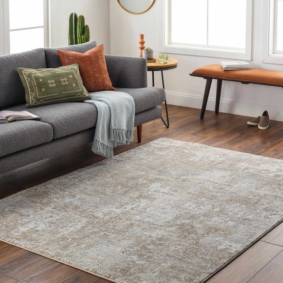 Hauteloom Bruna Living Room, Bedroom Area Rug - Gray, Brown - 7'10" x 10'3"