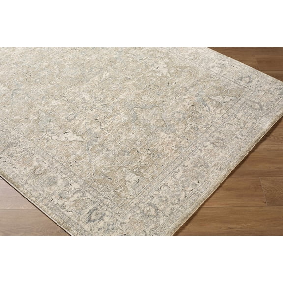 Hauteloom Brynja Living Room, Bedroom Area Rug - Traditional - Cream, Slate Blue, Light Slate - 7'10" x 10'2"