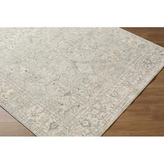 Hauteloom Brynja Living Room, Bedroom Area Rug - Traditional - Slate Blue, Cream, Light Slate - 6'7" x 9'6"