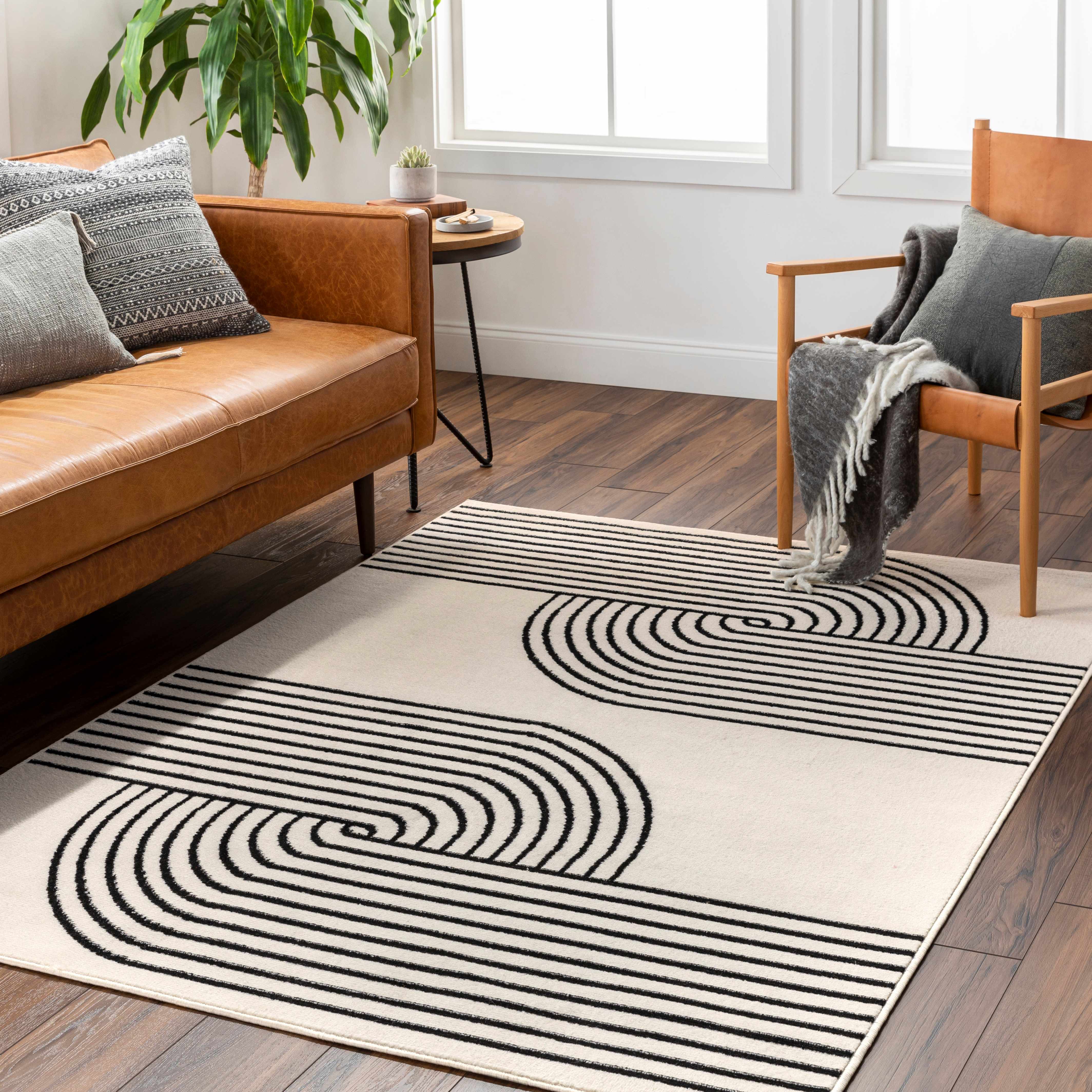 Hauteloom Moby Recycled Material Striped Farmhouse Hallway, Kitchen ...