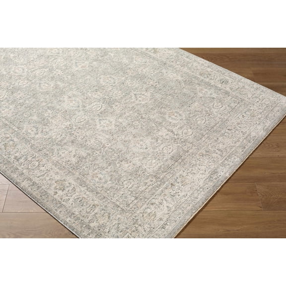 Hauteloom Buddug Living Room, Bedroom Area Rug - Traditional - Cream, Light Sage, Slate Blue - 2'7" x 3'11"