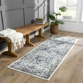 thumbnail image 1 of Hauteloom Buenaventura Hallway, Kitchen Runner Rug - Farmhouse - Cream, Navy - 2'7" x 7'3", 1 of 16