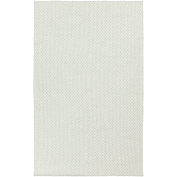 Hauteloom Bunceton Wool Living Room, Bedroom Area Rug - Solid & Striped - Ice Blue, Cream - 2' x 3'
